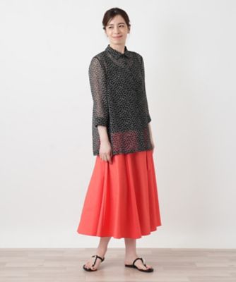 小花柄シースルーブラウス【Leilian WHITE LABEL