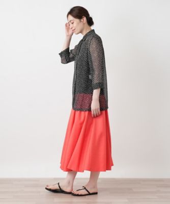 小花柄シースルーブラウス【Leilian WHITE LABEL