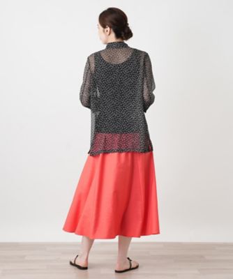 小花柄シースルーブラウス【Leilian WHITE LABEL