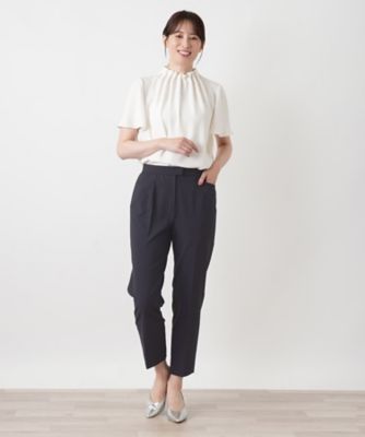 新品　ドゥーズィエムクラス　ストレッチクロップドパンツ ストレッチクロップドパンツ【Leilian WHITE LABEL