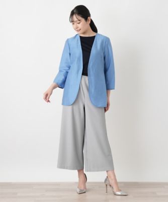 ストライプガウチョパンツ【Leilian WHITE LABEL