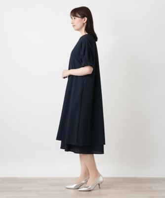 洗えるコクーンフレアワンピース【Leilian WHITE