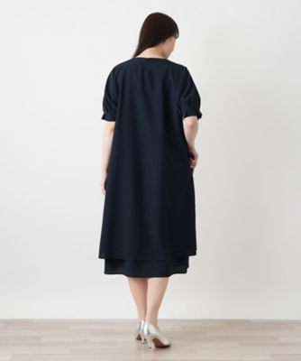 洗えるコクーンフレアワンピース【Leilian WHITE