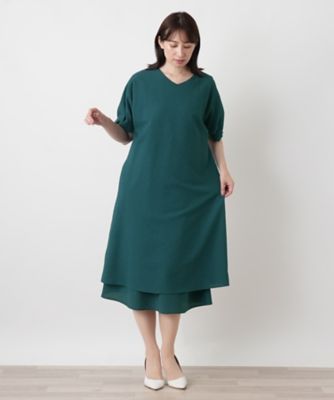 洗えるコクーンフレアワンピース【Leilian WHITE