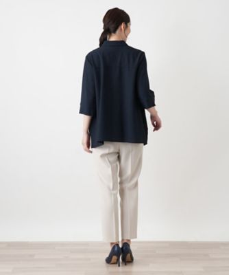 あじさい様　定価4.2万　レリアン　Leilian ドット切替5分袖ブラウス あじさい様 定価4.2万 レリアン Leilian ドット切替5分袖ブラウス