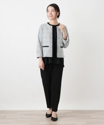 ツイードノーカラージャケット【Leilian WHITE LABEL