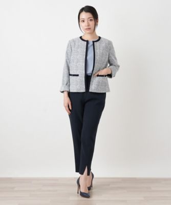 ツイードノーカラージャケット【Leilian WHITE LABEL