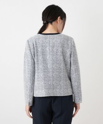 ツイードノーカラージャケット【Leilian WHITE LABEL