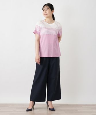 ボーダー切替クルーネックTシャツ | Leilian (Women)/レリアン | 三越