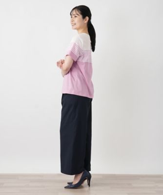 ボーダー切替クルーネックTシャツ | Leilian (Women)/レリアン | 三越