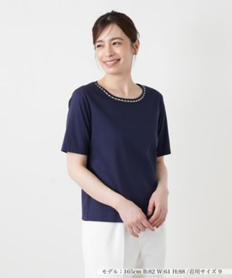 ビジューネックカットソー | Leilian (Women)/レリアン | 三越伊勢丹