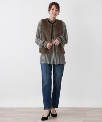 フェイクファーベスト【Leilian WHITE LABEL