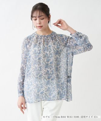 ＜Leilian plus house (Women/大きいサイズ)＞ボウタイペイズリーブラウス【ＲＯＣＨＡＳ　Ｐｒｅｍｉｅｒｅ】