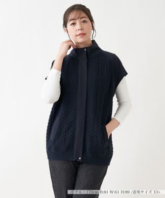 ＜Leilian plus house (Women/大きいサイズ)＞ジップアップニットベスト