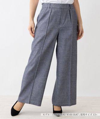 ＜Leilian plus house (Women/大きいサイズ)＞タックワイドパンツ