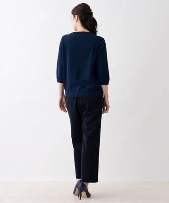 7分袖クルーネックニットプルオーバー | Leilian plus house