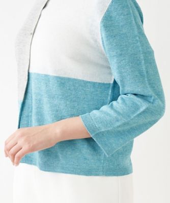 Leilian PLUS HOUSE / レリアンプラスハウス カラーブロックカーディガン【HAND】 カラーブロックカーディガン【HAND】|レリアン プラスハウス