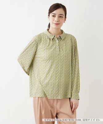 ＜Leilian plus house (Women/大きいサイズ)＞ジオメトリック柄ポロシャツ【ＲＯＣＨＡＳ　Ｐｒｅｍｉｅｒｅ】