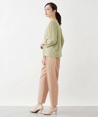 ジオメトリック柄７分袖カットソー【ＲＯＣＨＡＳ　Ｐｒｅｍｉｅｒｅ】