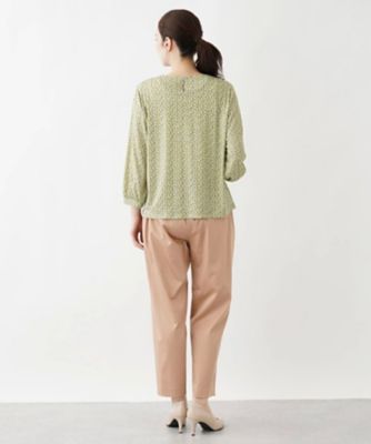 ジオメトリック柄７分袖カットソー【ＲＯＣＨＡＳ　Ｐｒｅｍｉｅｒｅ】