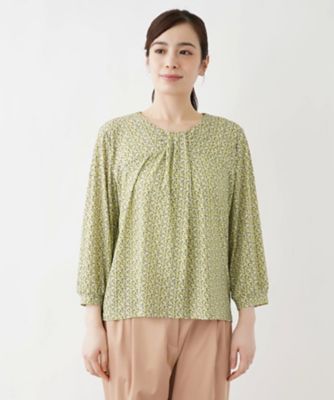 ジオメトリック柄７分袖カットソー【ＲＯＣＨＡＳ　Ｐｒｅｍｉｅｒｅ】