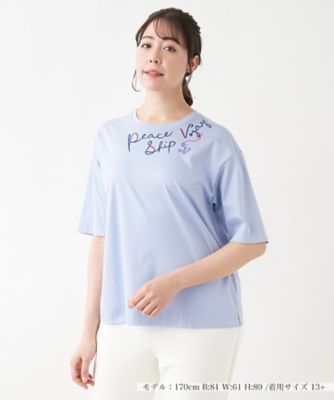 ＜Leilian plus house (Women/大きいサイズ)＞五分袖ロゴプリントＴシャツ【プラス企画】