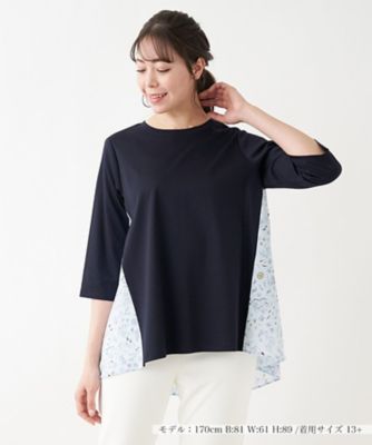 ＜Leilian plus house (Women/大きいサイズ)＞異素材切替カットソー【プラス企画】