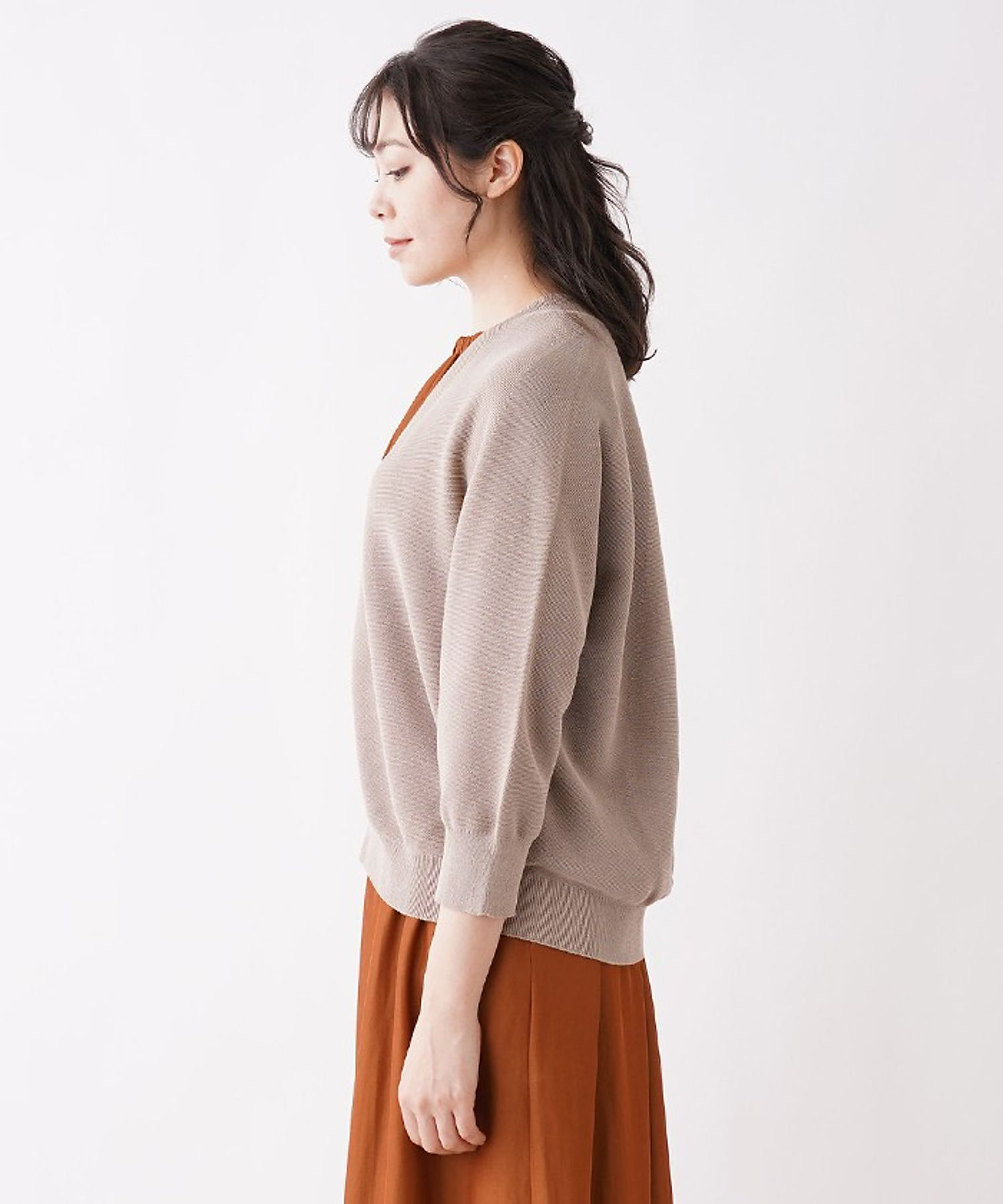 7分袖フロントジップカーディガン | Leilian plus house (Women 7分袖フロントジップカーディガン | Leilian plus house (Women