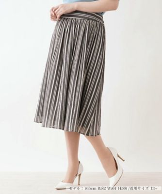＜Leilian plus house (Women/大きいサイズ)＞【セットアップ対応商品】ストライプ柄スカート【Ｌｅｉｌｉａｎ　ｔｈｅ　ｗｅｅｋ】