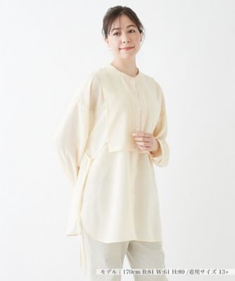 ＜Leilian plus house (Women/大きいサイズ)＞ピンタックバンドカラーブラウス