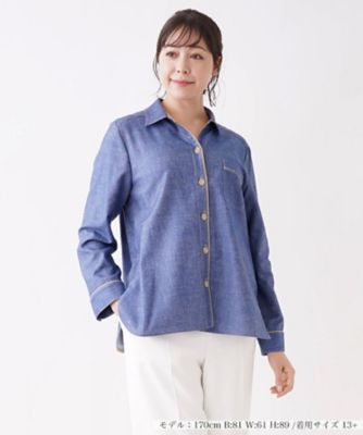 ＜Leilian plus house (Women/大きいサイズ)＞配色トリムデニムシャツ