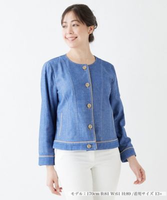 ＜Leilian plus house (Women/大きいサイズ)＞綿麻ノーカラージャケット