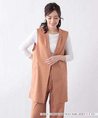 ＜Leilian plus house (Women/大きいサイズ)＞【洗える】シンプルジレ【プラス企画】