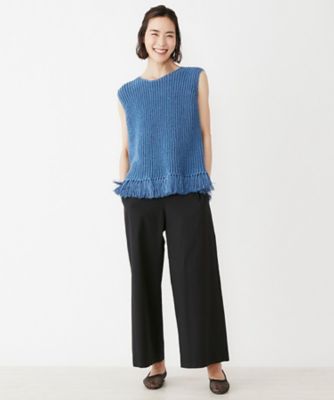 フリンジ付きニットベスト