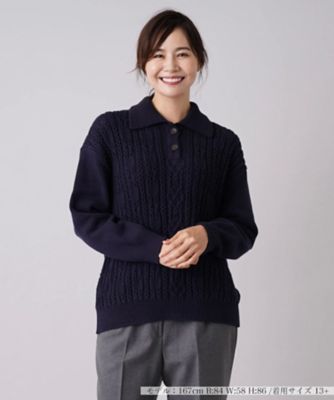 ＜Leilian plus house (Women/大きいサイズ)＞編地切替ニットプルオーバー