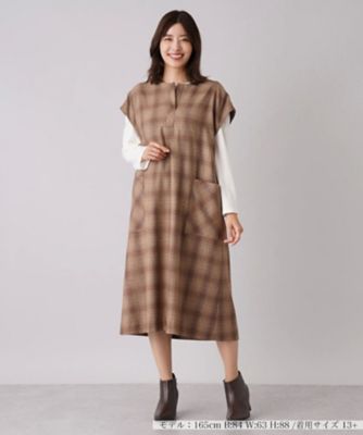＜Leilian plus house (Women/大きいサイズ)＞チェック柄ミディワンピース
