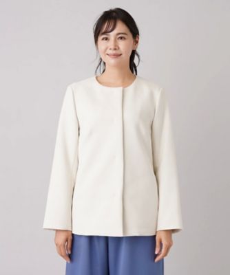 ノーカラーショートコート【ｍｙ　ｐｅｒｆｅｃｔ　ｗａｒｄｒｏｂｅ】