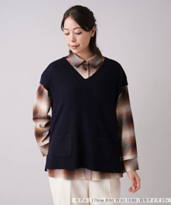 ＜Leilian plus house (Women/大きいサイズ)＞Ｖネックニットベスト