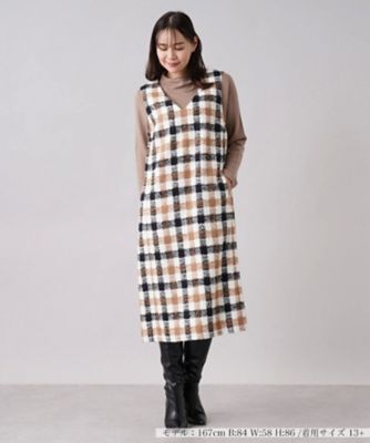 チェック柄ジャンパースカート | Leilian plus house (Women/大きい
