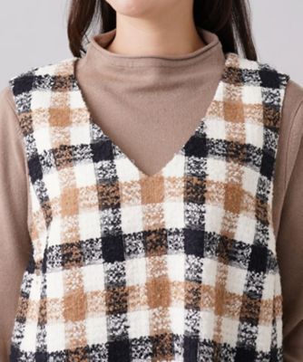 極美品♡レリアン プラスハウス ジャンパースカート 千鳥格子 チェック 13+ 千鳥格子柄カシュクールジャンパースカート|ブールジュ | レリアン公式