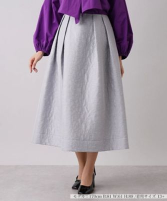 ＜Leilian plus house (Women/大きいサイズ)＞エンボス風ロングフレアスカート【ＮＥＭＩＫＡ】