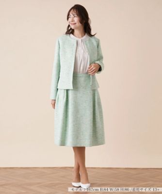 極美品✨レリアン ツイード スカートセットアップ　Leilian レリアン/スカートセットアップ/グレー/サイズ：トップス 13+