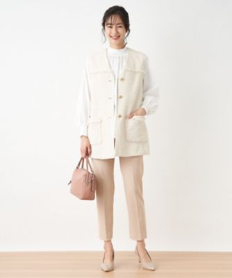 ツイードロングジレ
