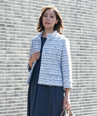 ツイードスタンドカラージャケット【セレモニー】【プラス企画