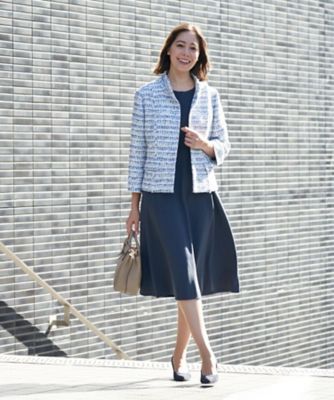 ツイードスタンドカラージャケット【セレモニー】【プラス企画