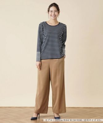 【店舗人気】ボーダー切替クルーネックニット