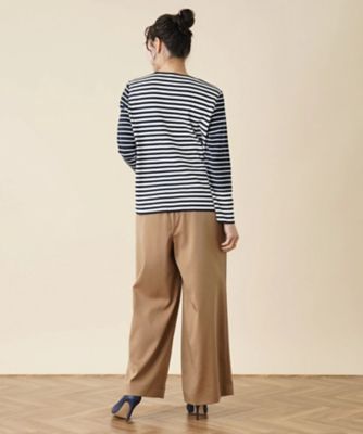 【店舗人気】ボーダー切替クルーネックニット