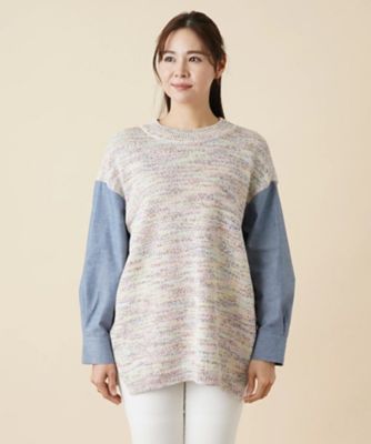 レイヤード風ニットプルオーバー