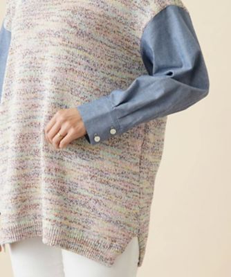 レイヤード風ニットプルオーバー