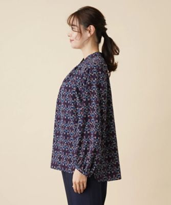 シフォンプリントブラウス